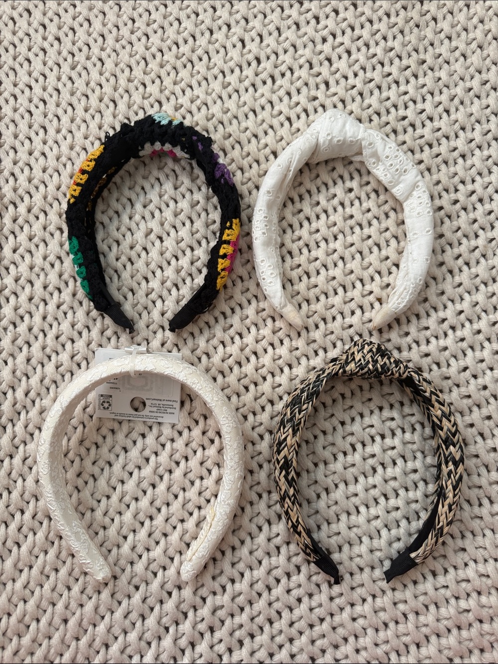 Women’s Multicolor & White Padded Headband Set - 4 Pack